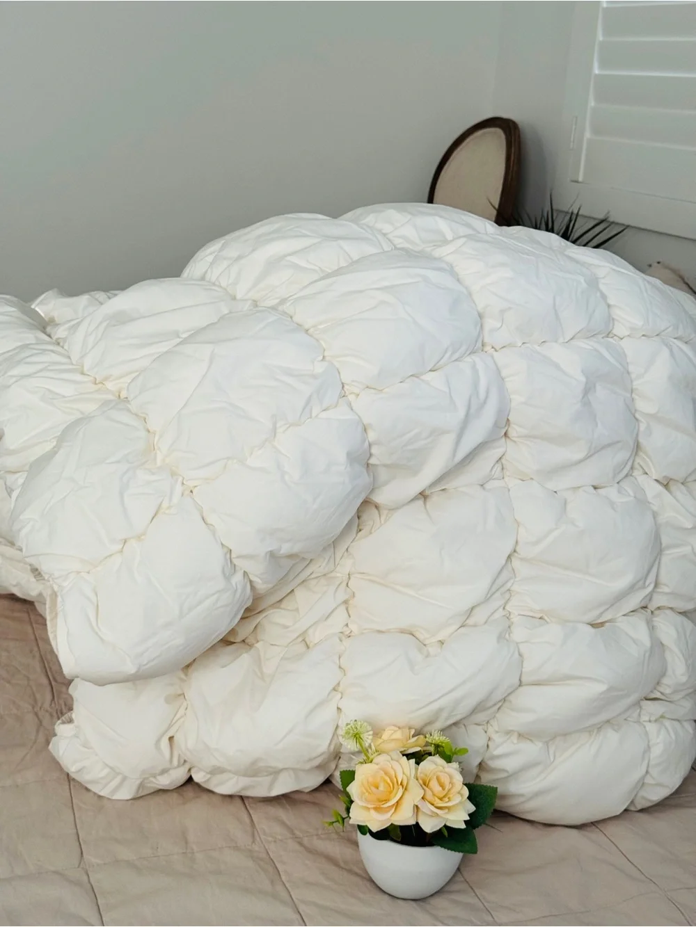 PARACHUTE 100% ORGANIC COZY COTTON Comforter white new KING/CAL KING